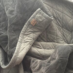 UGG Gray Quilted Throw Blanket